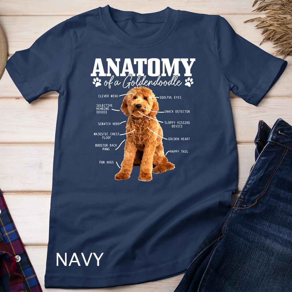Anatomy Of A Goldendoodle Funny Cute Dog Doodle Mom Dad T-Shirt Unisex T-shirt