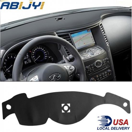 Black Leather Car Dashmat Dash Mat For Infiniti FX35 FX45 FX50 Dashboard Cover