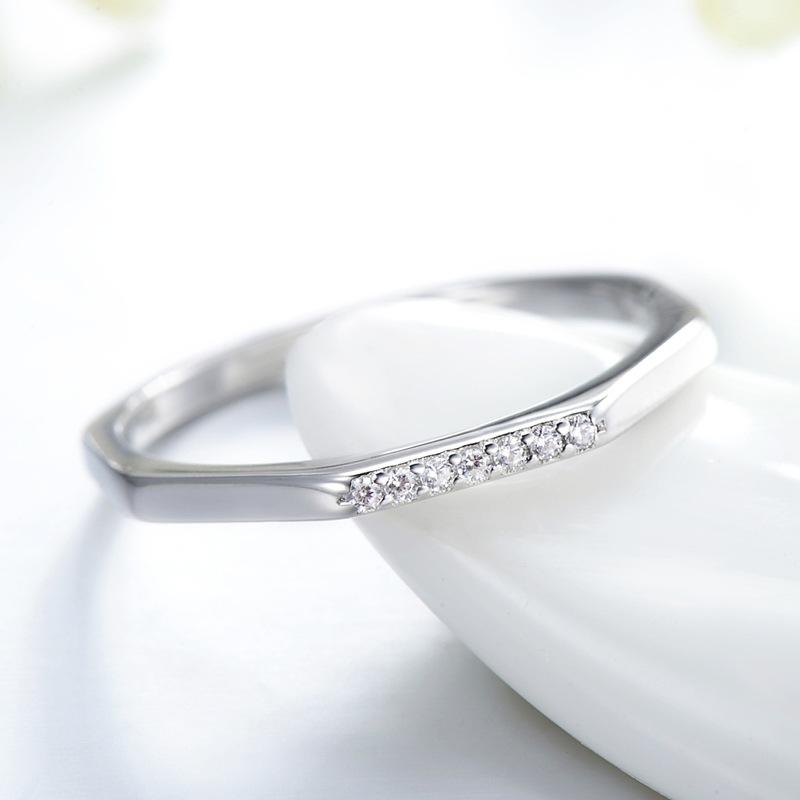 Tancise Classic 925 Sterling Silver  Zircon Ring Ladies Jewelry Wedding Promise Party Gift