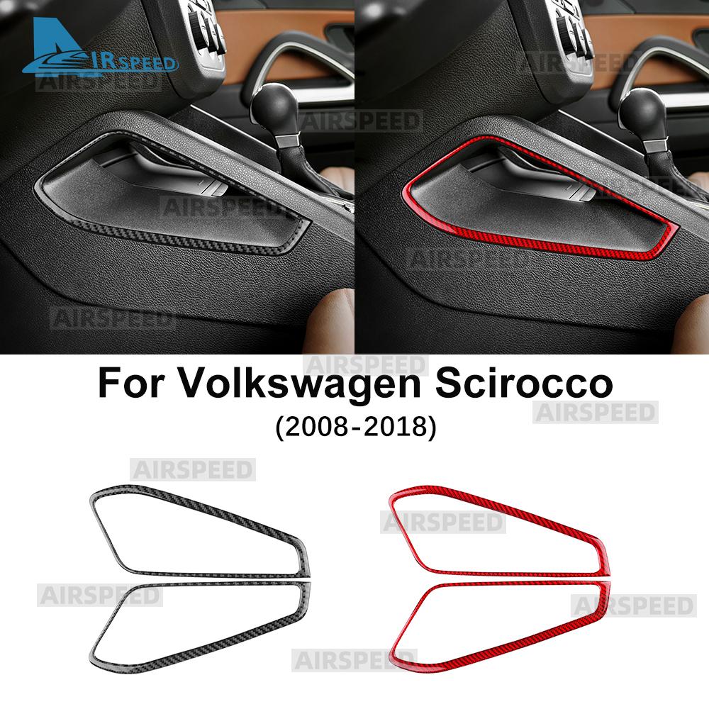 Premium Carbon Fiber Gear Shift Side Decorative Frame For VW Scirocco 2008-2018 Anti-Scratch Center Console Trim Cover