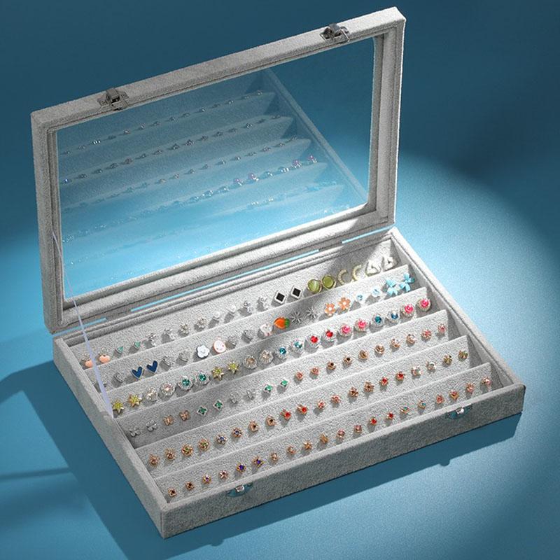 Jewelry Box Organizer Women Ring Necklace Jewelry Boxes Luxury Storage Bracelet Earrings Transparent Tray Aesthetic Ornaments Display Accessories