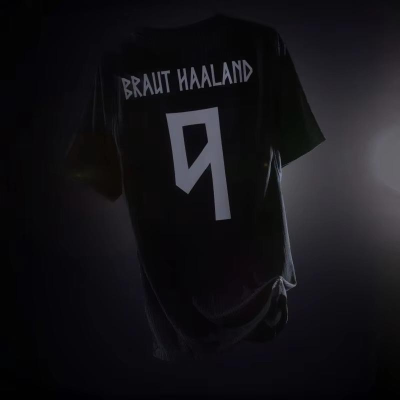 Norway Haaland #9 Soccer Football Top Men T Shirt Women Tee Boys Top Children Parent Child Quick Dry Short Sleeves Kids Tshirt