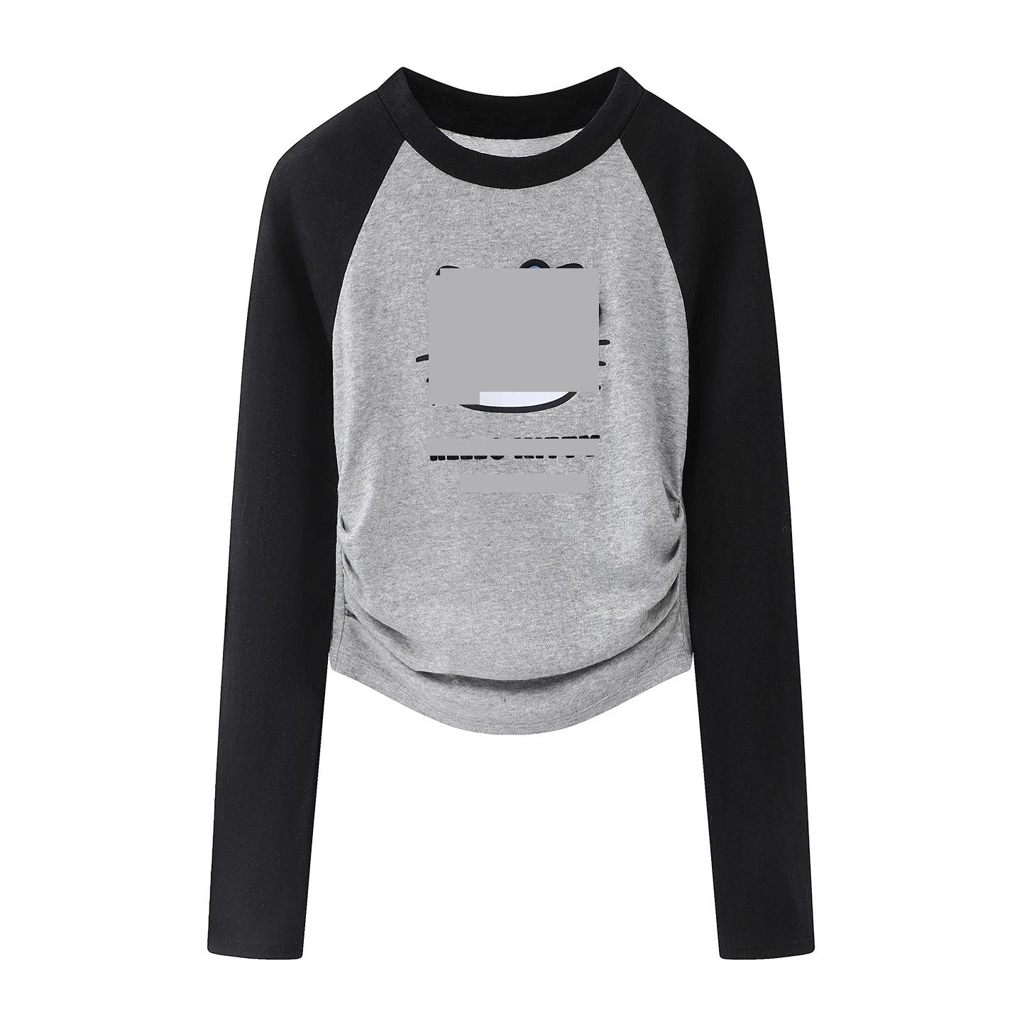 Spring 2026 Women s Loose Fit Color Block Cartoon Letter Print T-shirt Small