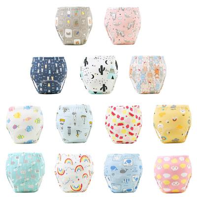 Infant Baby Nappy Panties Strong Absorbent Cotton Diaper Training Panties Cartoon Print Underwear