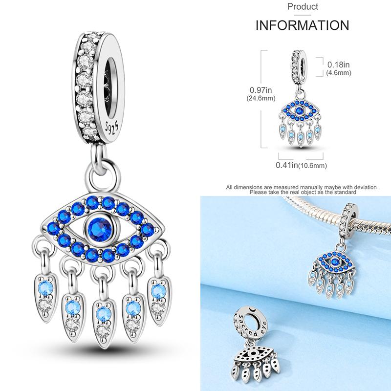 Standard Copper Craft Rotate Devil'S Eye Charms Fit Authentic Bracelet Blue Fatima Hand Palm Spacer Charms Handmade Jewelry Gift