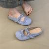 Gentle Bag Head Slippers New Temperament Elegant Bow Round Head Inner Height Lazy Half Drag