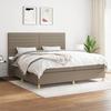 3142445 vidaXL Divan Bed with Mattress Taupe 200x200 Cm Fabric