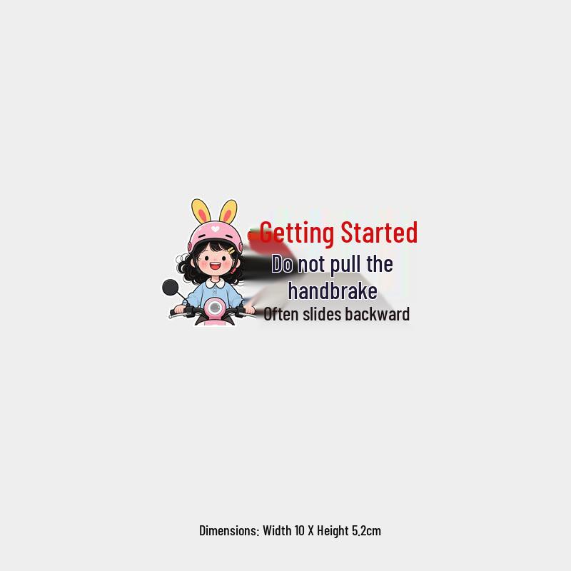 Custom Text Female Driver Car Sticker: Driver Often Rolls Back Without Handbrake