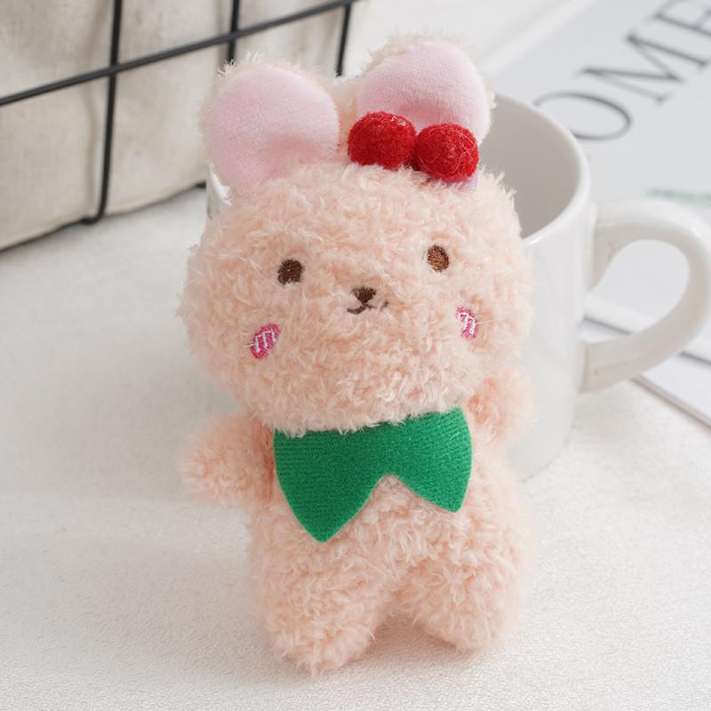 Adorable Cherry Bunny Plush Toy Mini Teddy Bear Bag Charm For Couples And Girls