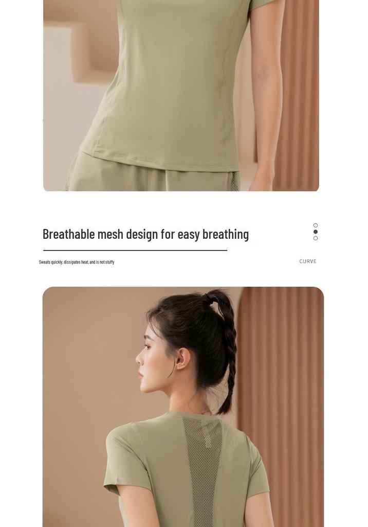 Women's Loose Fit Short-Sleeve T-Shirt for Sports, Yoga, Running, Fitness, and Summer Wear