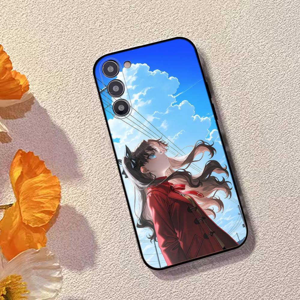 

Game F-Fate Tohsaka Rin Saber Phone Case Black Silicone Soft For Samsung Galaxy A73,A72,A71,A70,A53,A52,A51 Samsung a13 5g