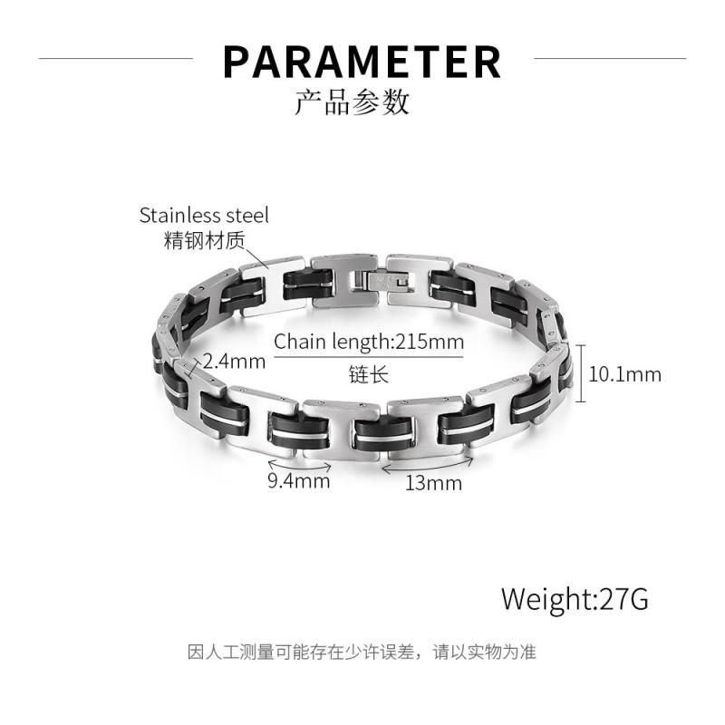 Fashion Bracelet Men s Stainless Steel Trendy Retro Punk Style Personalized Titanium Handmade Wholesale