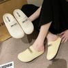 [Youshilai] 2025 Spring and Summer New Casual Versatile Women's Slippers Woven Breathable Bag Head Half-drag Women's Big Head Shoes