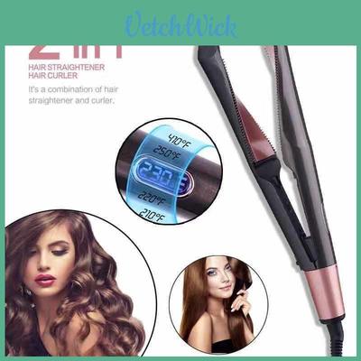 Electric Tourmaline Ceramic Curler And Straightener For Dry Hair 1-2 Minute Styling