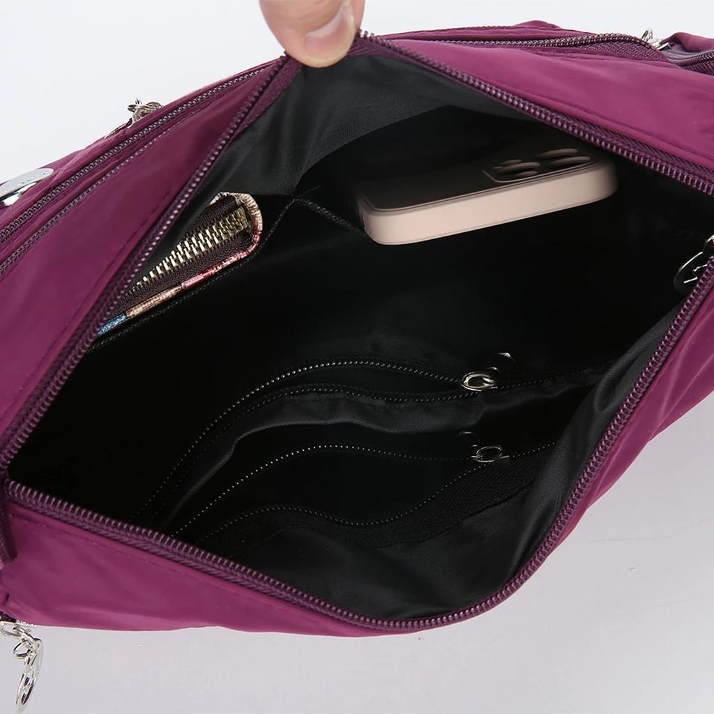 Stylish Crossbody Bag for Women Lightweight Large Capacity Nylon Shoulder Bag Multi-Pocket for Daily Use Commuting