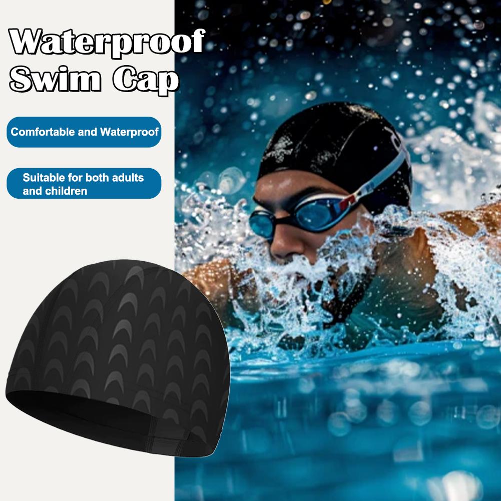 Nylon Swim Cap for Men and Women Waterproof Elastic Swim Caps Protect Your Ears Essential for Family Swimming Training