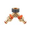 Rozdzielacz 2-drożny Gw 3/4" x Gz 3/4" Mosiądz Z Zaworami Mosiądz Miękki