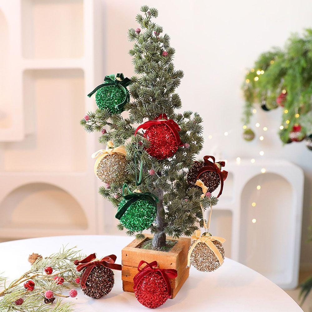 16Pcs Butterfly Bow Christmas Balls Round Christmas Hanging Pendant Christmas Tree Ornaments  Gifts