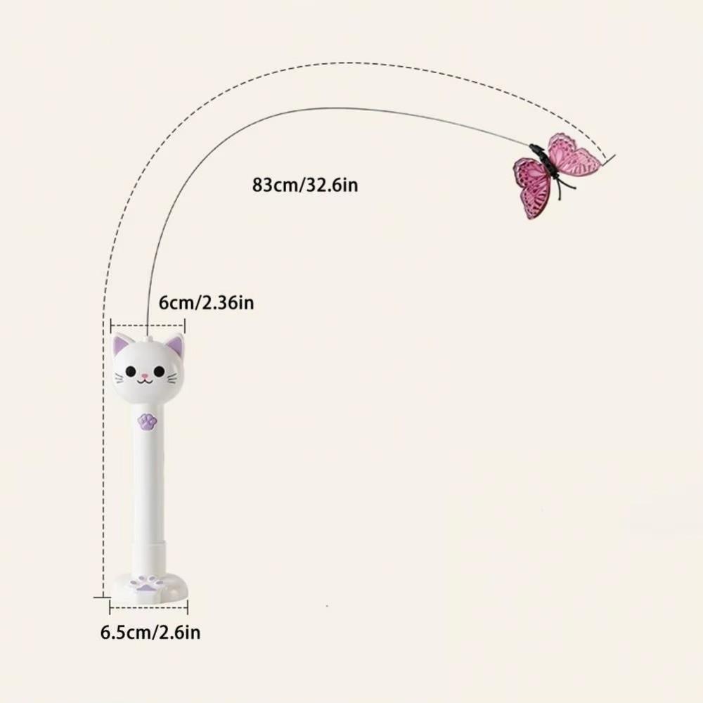 Freihändige Saugnapf-Katzen-Teasing-Stange Drehendes Elektrisches Schmetterlings-Katzen-Spielzeug Kätzchen-Spiel