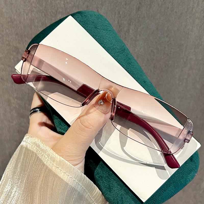 Neue Modische Randlose Lesebrille Luxusmarken-Design Damen Herren Anti-Blaulicht-Brille Retro-Trend Computerbrille