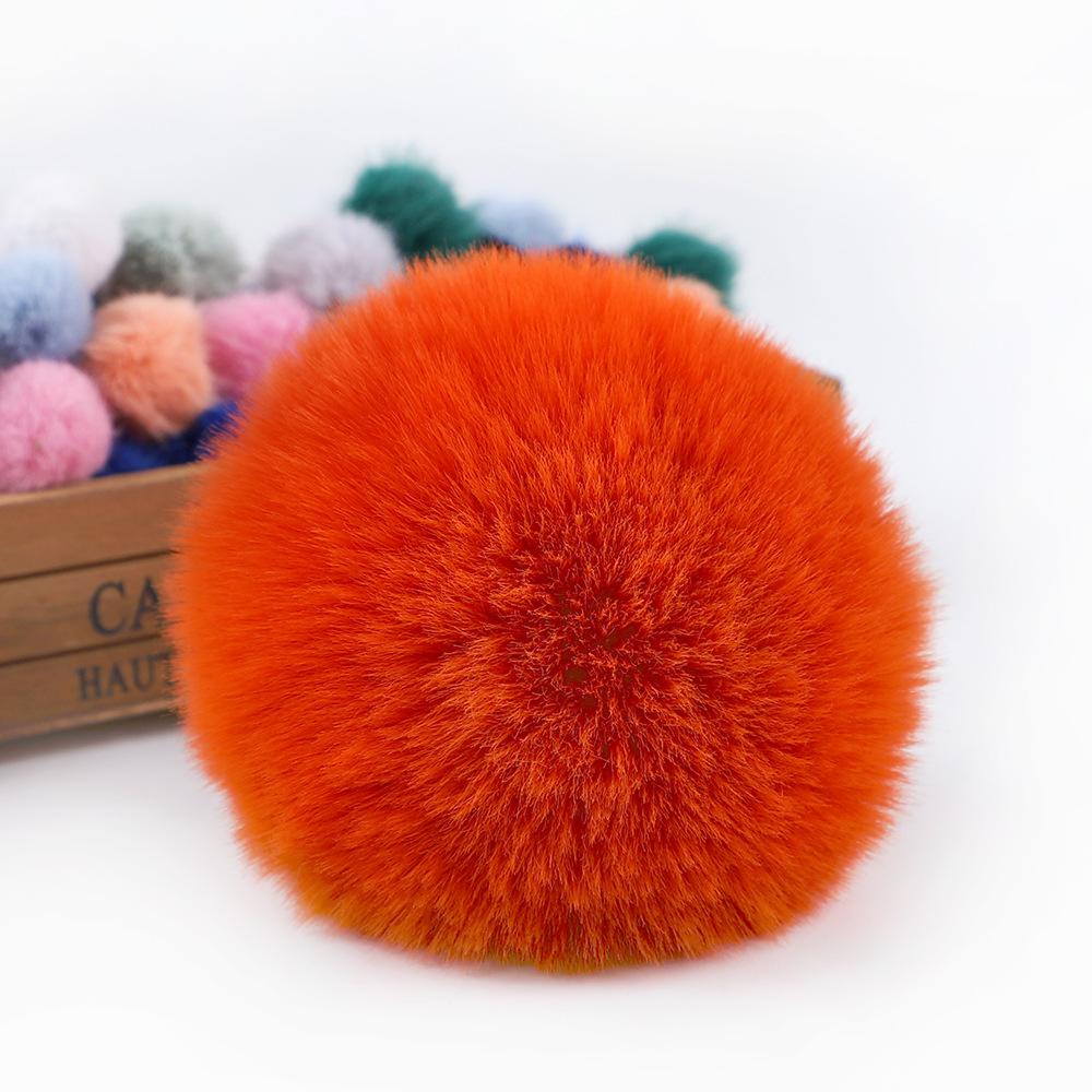 1 Pieces Faux Fox Fur Pom Pom Balls DIY Hat Beanie Accessories with Elastic Loop for Hats Keychains Scarves Gloves Bags Shoes