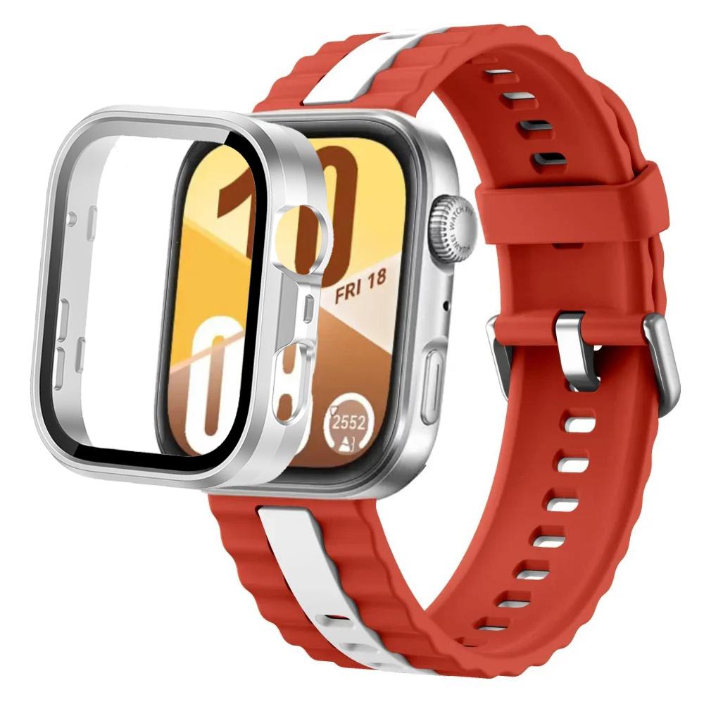 Silikonarmband+PC-Hülle für Huawei Watch Fit 4/Fit 4 Pro Intelligentes Armbandteile für Huawei Watch Fit 3 Uhr Schutzhülle