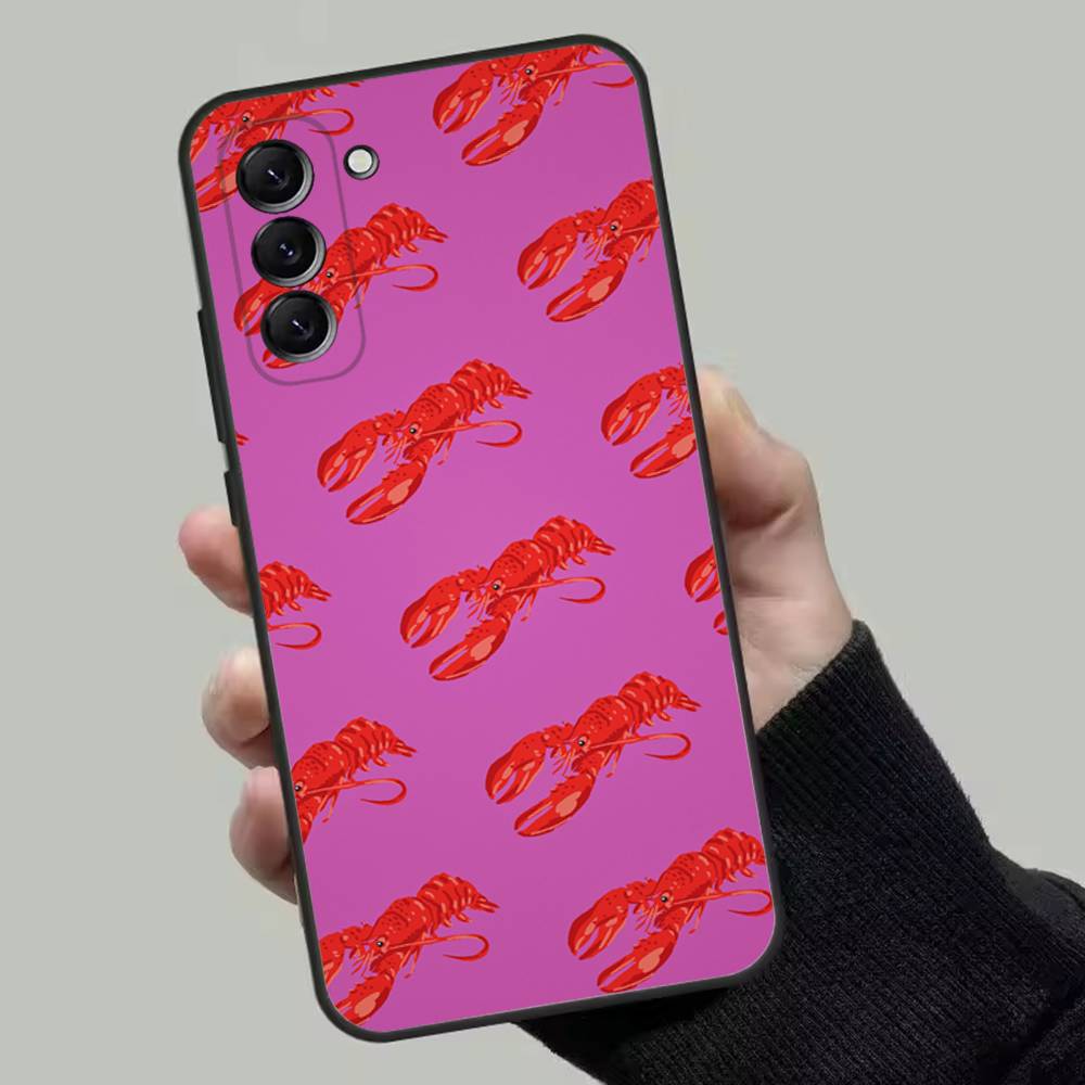 Animal Lobster Phone Case For Samsung Galaxy A13,A21s,A22,A31,A32,A52,A53,A71,A80,Soft Black Shell