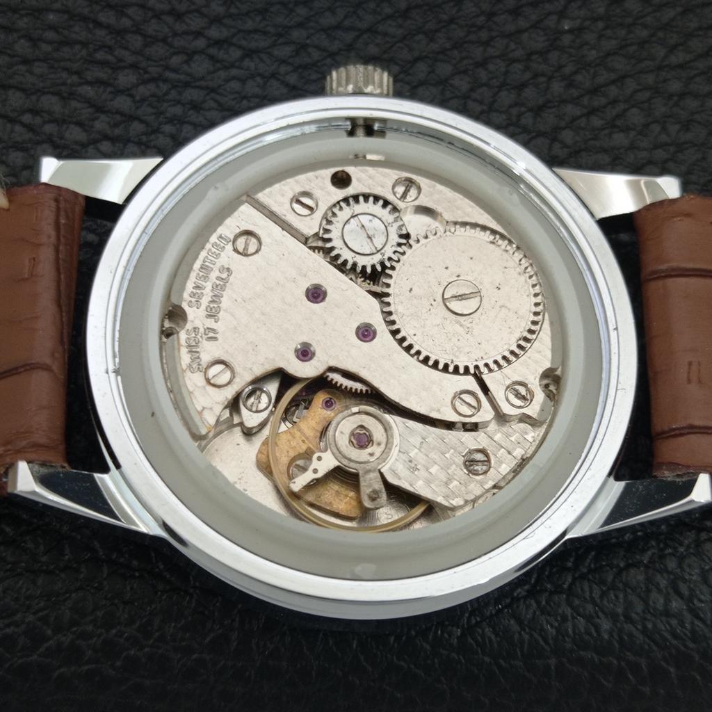 MONTINE VINTAGE HAND-WINDING SWISS MENS REFURBISHED SILVER DIAL WATCH A445224-1