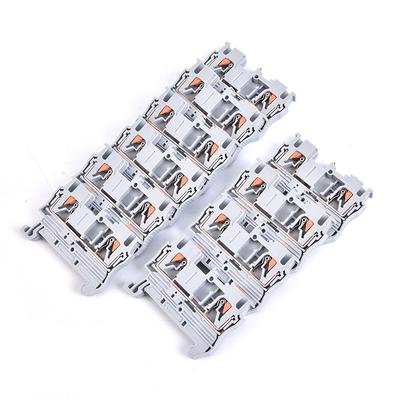 10Pcs Din Rail Terminal Blocks Pt-2.5 Push In Spring Screwless