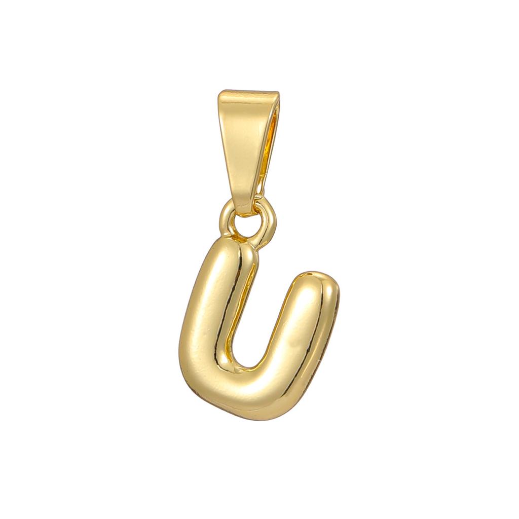 Brass Gold-Plated Letter Pendant - DIY Personalized 26-Letter Necklace