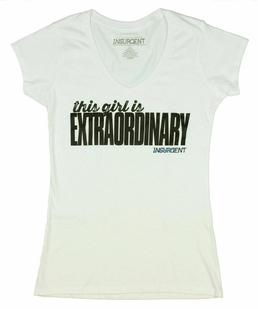 Divergent Womens Insurgent This Girl Is Extraordinary White Tee Shirt New S, XL