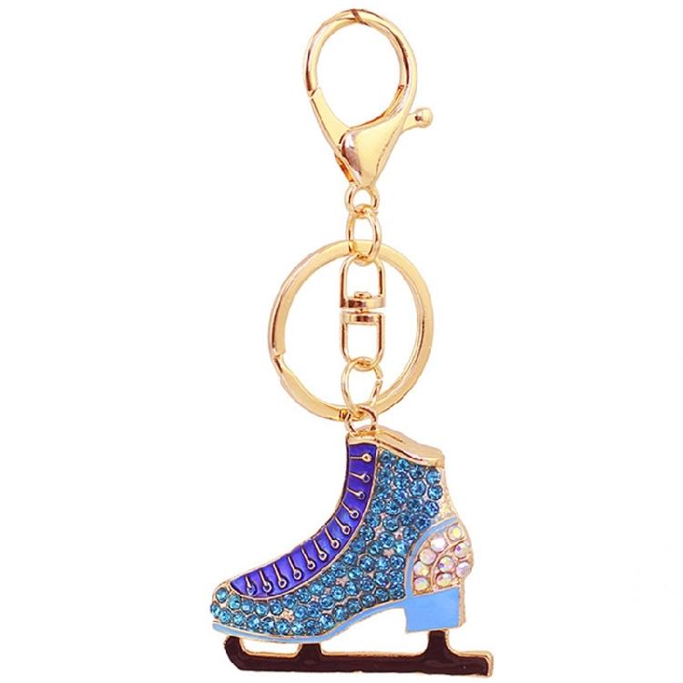 Sportlicher Stil Strass Schlüsselanhänger Premium Legierung Schlüsselring Dekorativer Eiskunstlauf Anhänger Sicherer Verschluss Für Sportfan