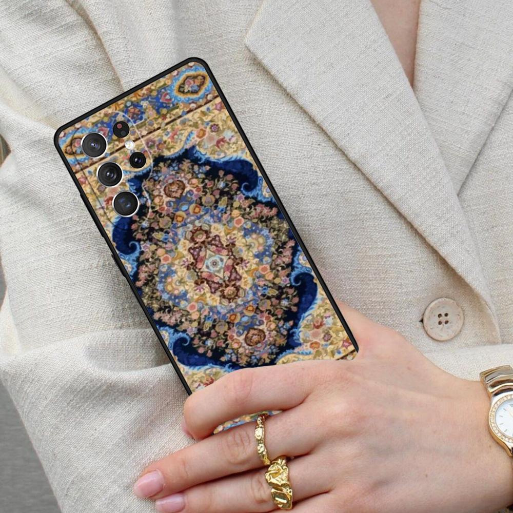 Persian Carpet Floral Pattern Cell Phone Case for Samsung Galaxy S26 Ultra S25 S24 S23 S22 S21 S20 Note10 Cover