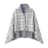140*100cm Warm Flannel Blanket Shawl Thicken Wearable Scarf Women Retro Stripe Warm Shawl  Winter