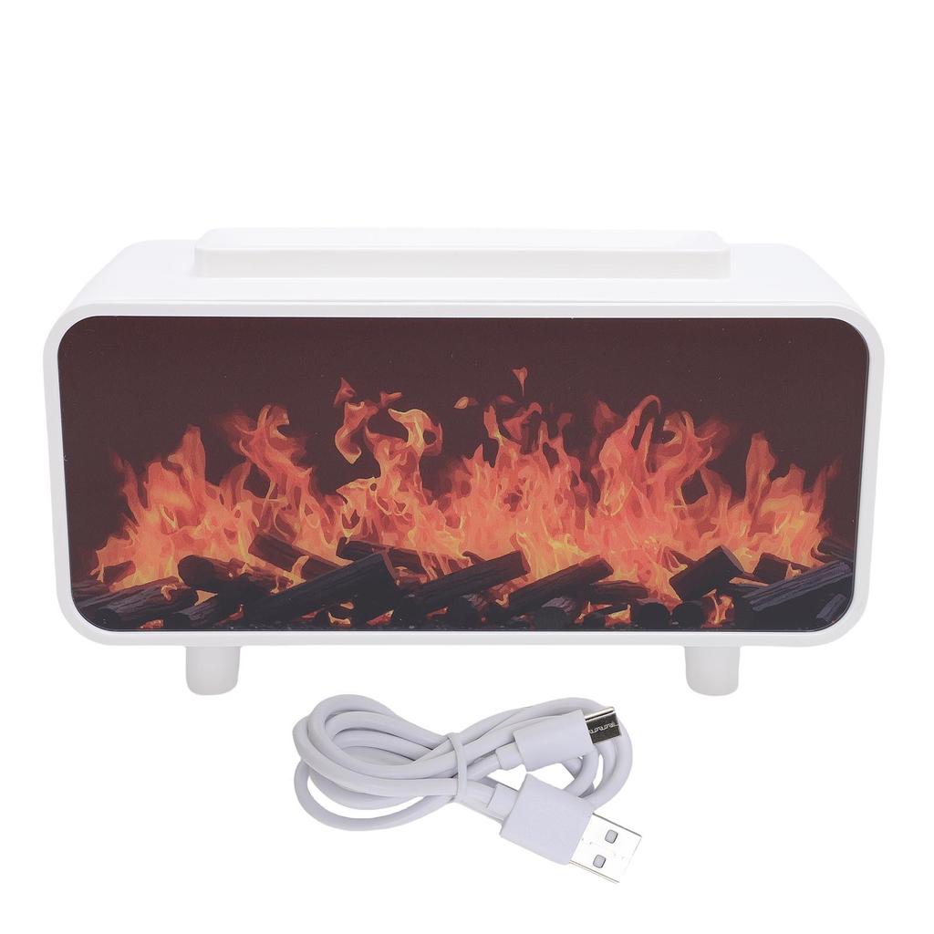 Fireplace Humidifier Diffuser Essential Oil Diffuser Simulated Compact 200ML Anti Dry Burning 7 Colors Lights for Bedroom