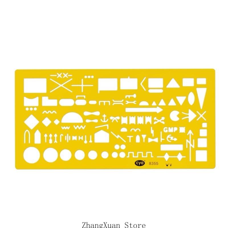 Drawing Template Drafting Ruler Stencil Measuring Tool 4 Ruler 3XUF