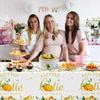 3 Pcs Little Cutie Tablecloth, 54 * 108 Inch Orange Tablecloth, Fruit Plastic Tablecover for Boys and Girls Birthday Party, A Little Cutie is on The