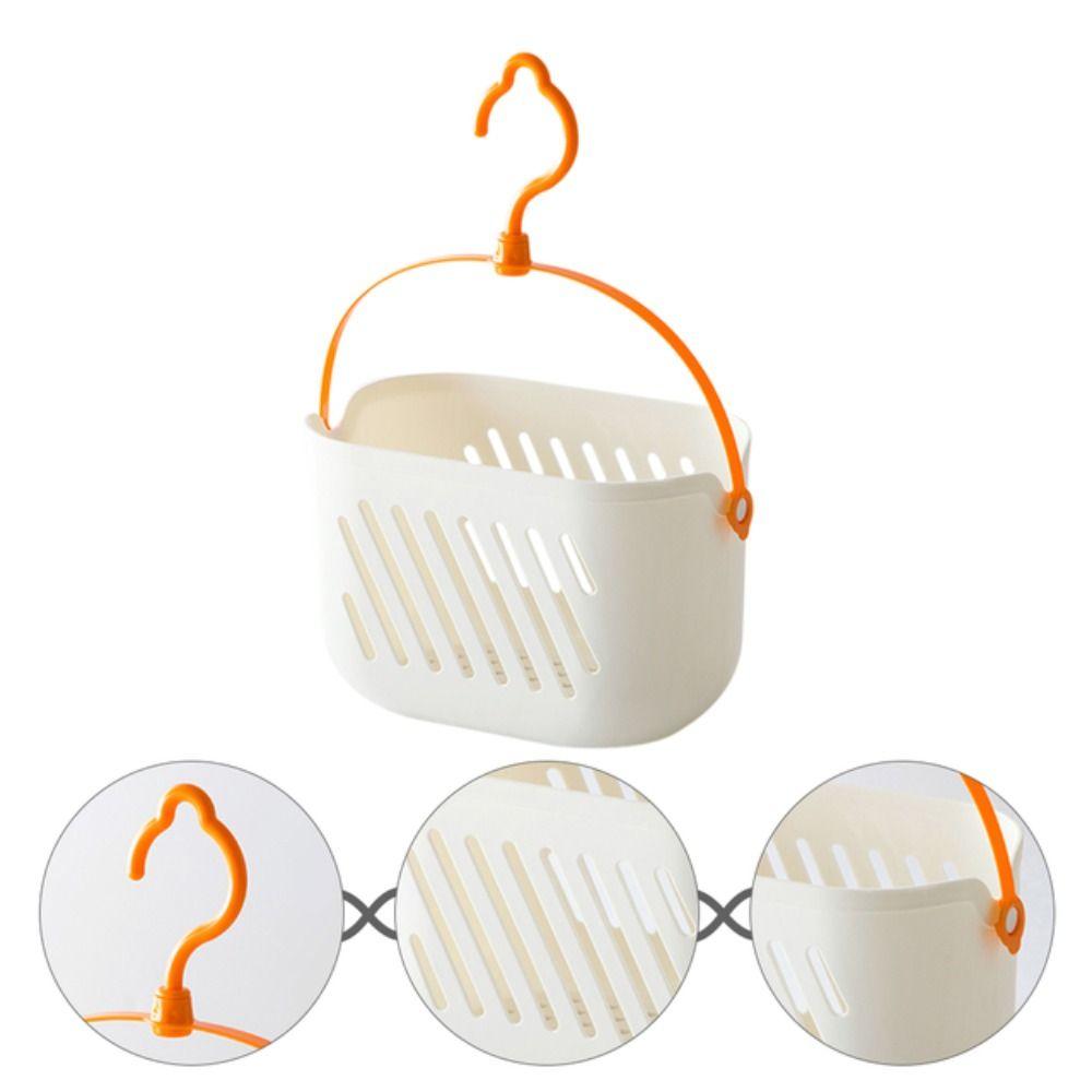 With Rope Hook Hangable Storage Hooks Rack Storage Baskets Tub Corner Organizer Hanging Basket