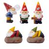Garden Dwarf Gnomes Figurine Ornaments Resin Solar Lights Sculpture Landscape Crafts Decoration Props Friends Holiday Gifts