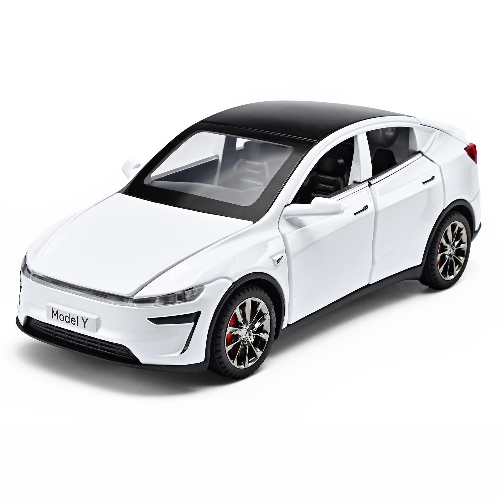 

1/32 2025 Tesla Model Y внедорожник Сплав Модель автомобиля Литые под давлением Металл Новые энергетические автомобили Модель автомобиля Высокая симуляция Звук и свет Детская игрушка Подарок белый