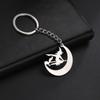 COOLTIME Halloween Cartoon Witch Cat Moon Keychain for Women Men Stainless Steel Gold Color Key Ring Holder Friends Gift Jewelry