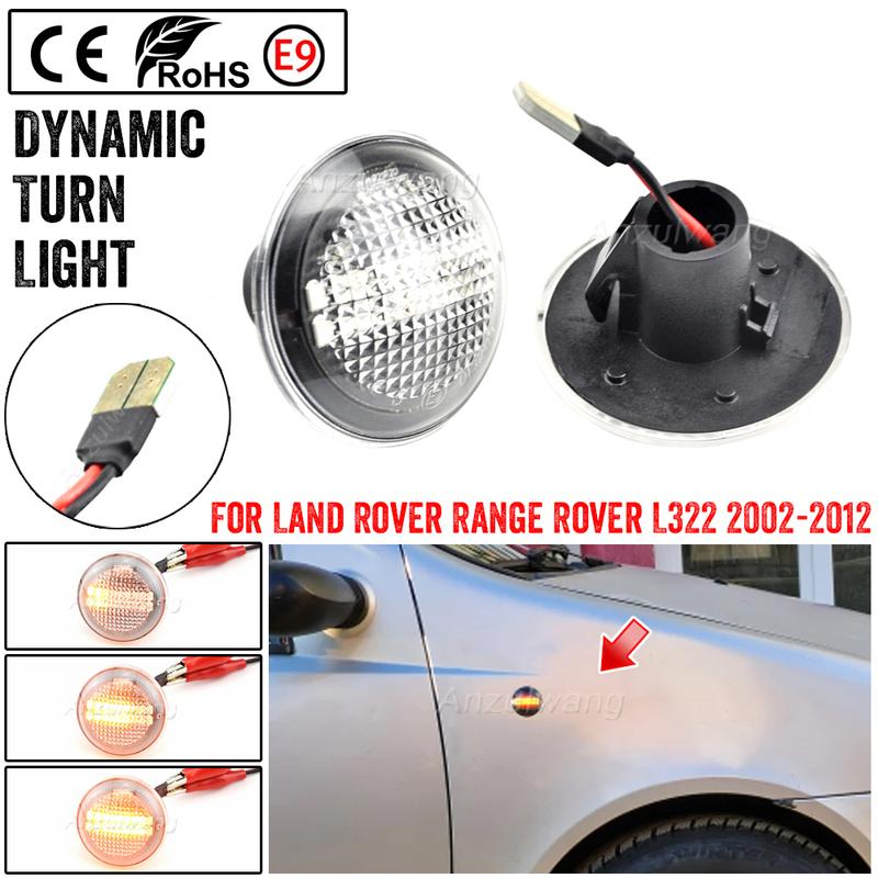 Dynamic LED Turn Signal Side Marker Light For Land Rover Range Rover L322 2002-2012 Repeater Sequential Flasher Blinker