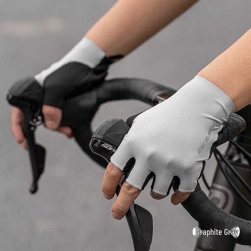 GUB Summer Cycling Half Finger Gloves for Men & Women - Shock Absorption, 3D Printed Design XL графитово-серый