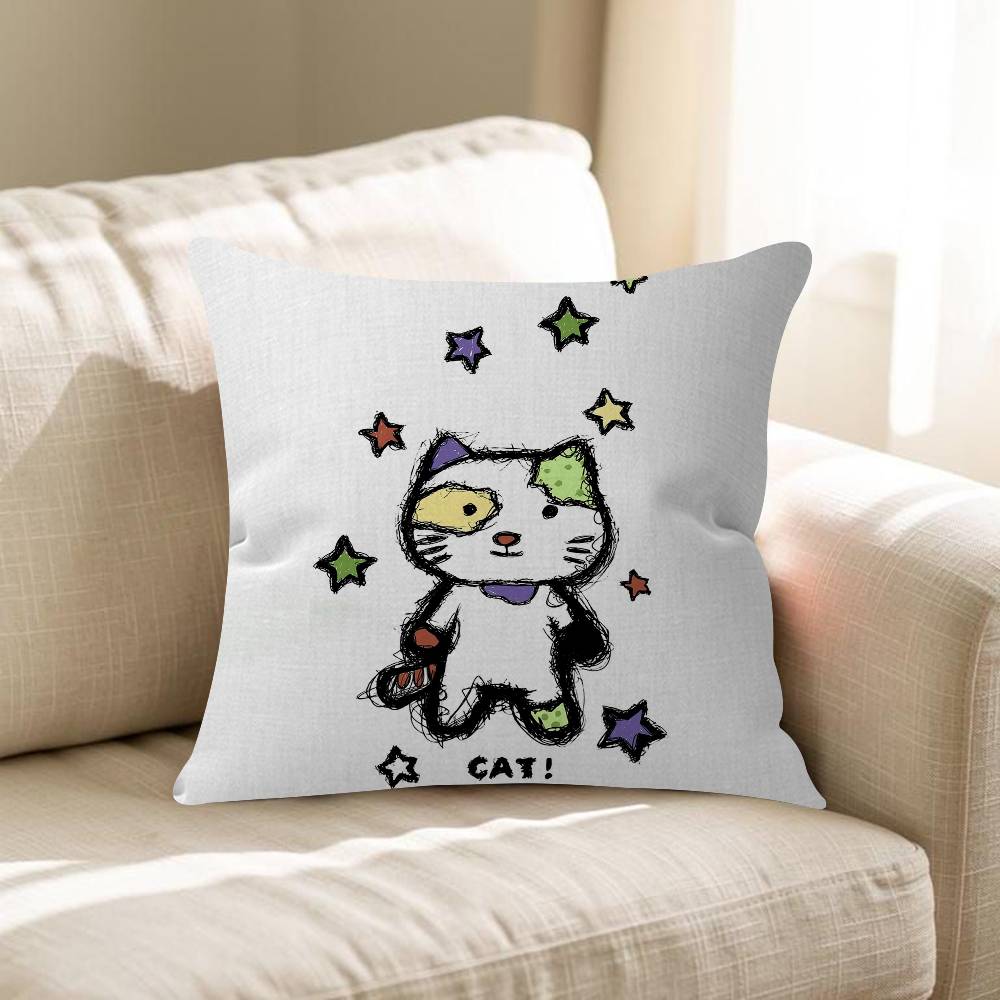 

Funny Strange Cat Big Ear Tutu Personalized Pillow Dust Cover Bedroom Kids Party Decoration Pillowcase Birthday Children Gift 30x30 cm