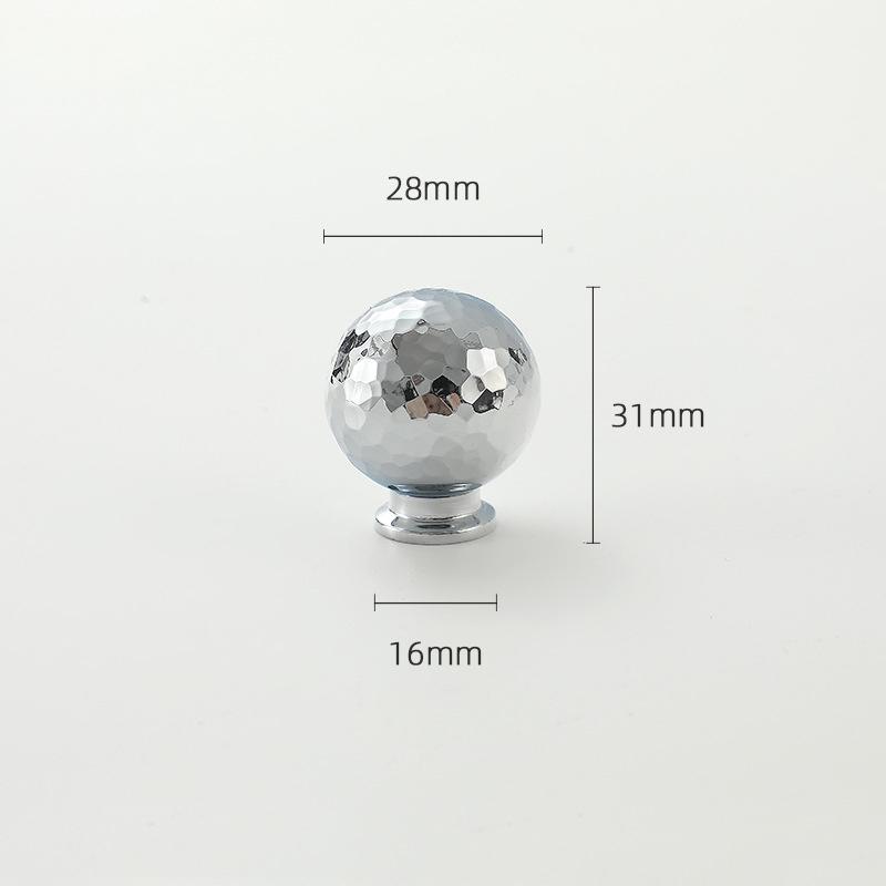 Brass Silver Ball Furniture Pull Handles Hand-Forged Hammer Cabinet Handles Door Drawer Knob Kitchen Wardrobe Cupboard Pulls
