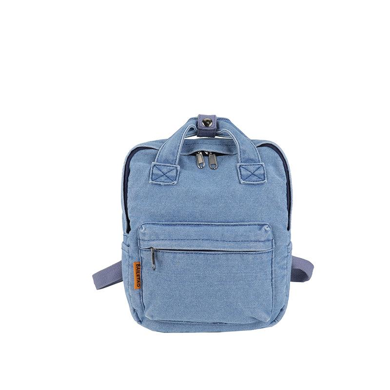 Retro Denim Backpack Student Schoolbag