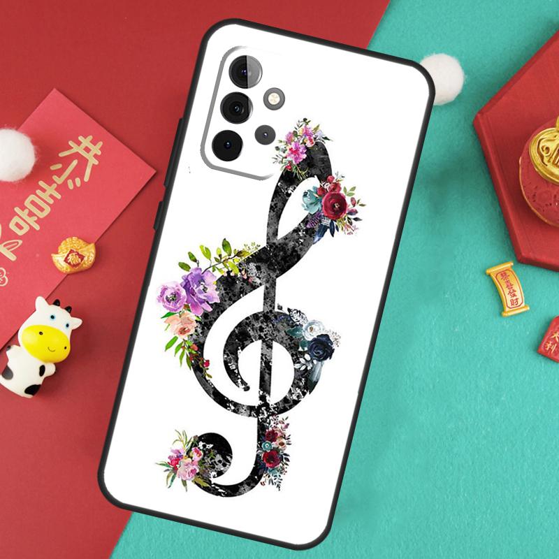 Treble Clef Music Note Case For Samsung Galaxy A52 A32 A12 A14 A34 A54 A51 A71 A53 A33 A13 A15 A25 A35 A55 Cover