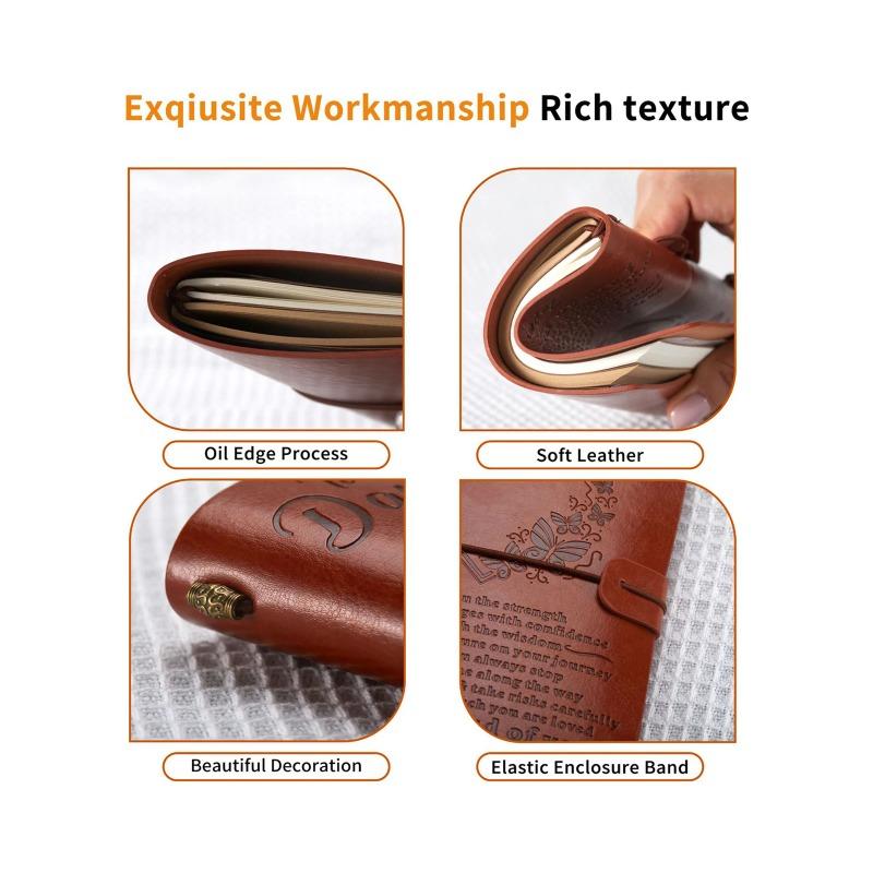 Notatnik ze skóry PU w stylu vintage Wysokiej jakości dziennik podróżny Notatnik Uroczy pamiętnik Prezenty rodzinne