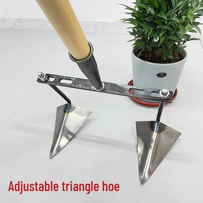 Adjustable Triangular Trenching Hoe - Detachable Hand-Pulled Plow for Tilling, Ridging, and Loosening Soil