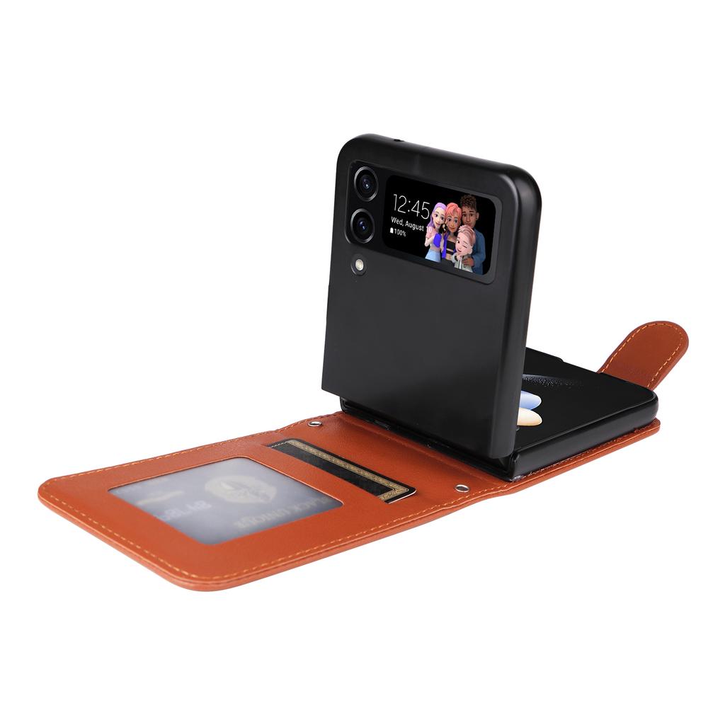 Para Samsung Galaxy Z Flip4 5G Capa com Slots para Cartão Capa de Telefone em Couro PU